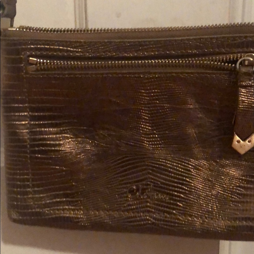 Cole Haan Gold Metallic Cross Body Bag